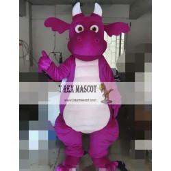 Purple Dinosaur Mascot Costume