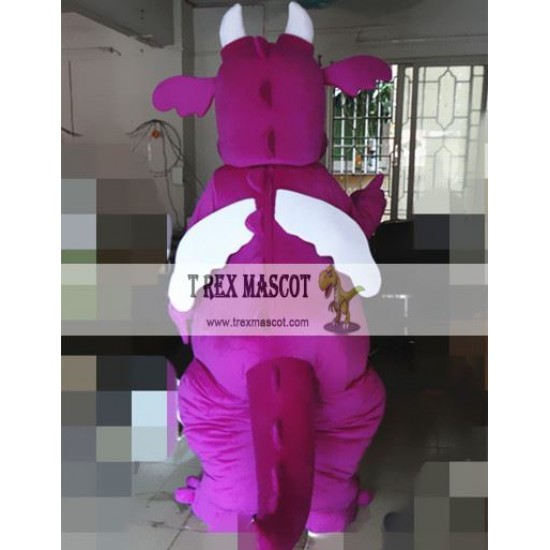 Purple Dinosaur Mascot Costume