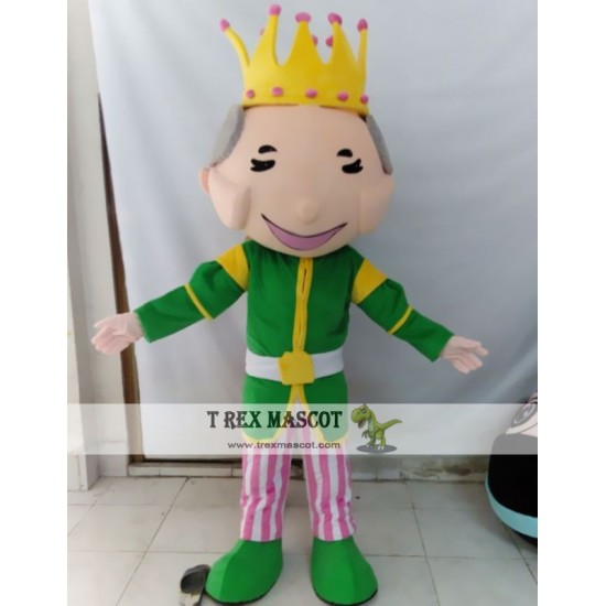 Old Grandpa King Man Mascot Costume Old Grandpa King Man Mascot Costume
