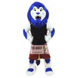Blue Sport Lion Mascot Costume