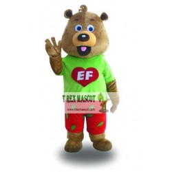 Green Coat Bear Mascot Costume