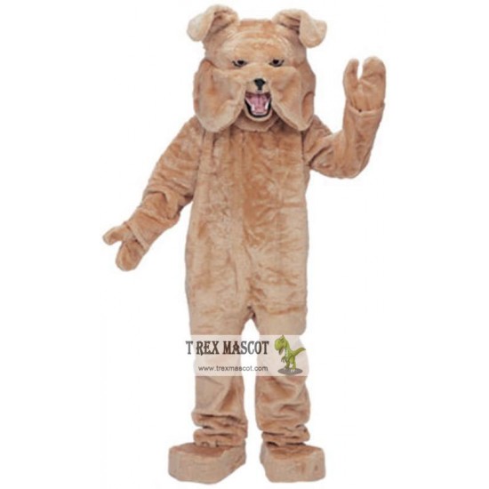 Adult Super Deluxe Tan Mascot Bulldog Costume