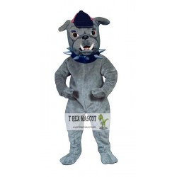 Gray Bulldog Mascot Costume