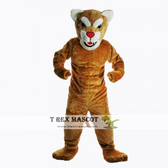 Power Leopard Panther Cat Cougar Mascot Costume Power Leopard Panther Cat Cougar Mascot Costume
