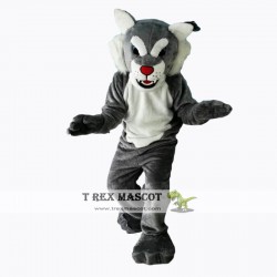 Grey Power Cat Wildcat Mascot Costume