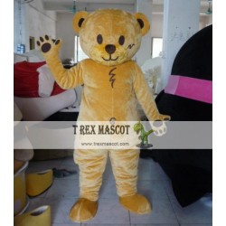 Yellow Teddy Bear Mascot Costume For Adult