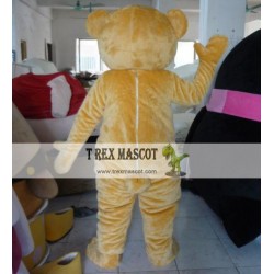 Yellow Teddy Bear Mascot Costume For Adult