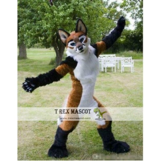 Long Fur Realistic Fursuit Studio Brown Husky Dog Mascot Costume