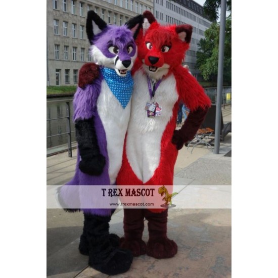 Wolf Dog Realistic Fursuit Animal Mascot Costumes for Adults