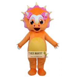 Cute Orange Girl Dinosaur Mascot Costume