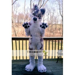 Wolf Dog Realistic Fursuit Animal Mascot Costumes for Adults