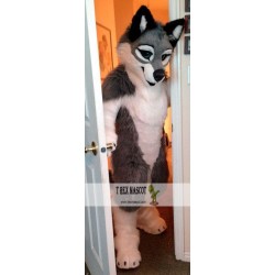 Wolf Dog Realistic Fursuit Animal Mascot Costumes for Adults