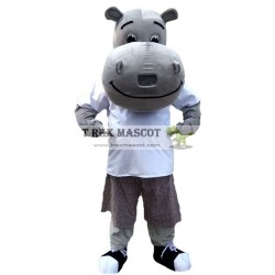 Grey Hippopotamus Hippo Mascot Costume for Party