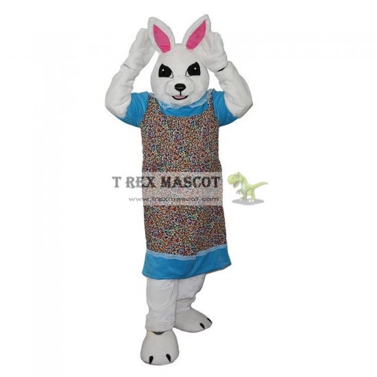 White Chef Bunny Rabbit Mascot Costumes Adult