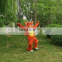 Animal Costume Orange Long Haired Dragon Costume Mascot Adult