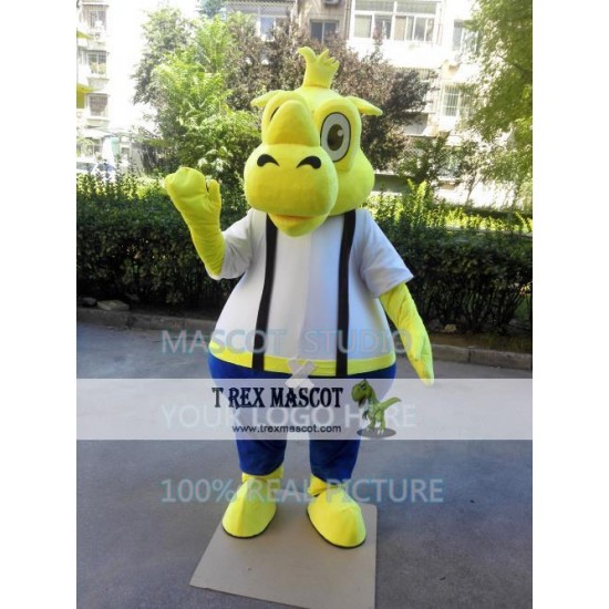 Yellow Rhino Mascot Costume