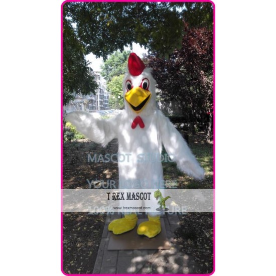 Plush Chicken Mascot Costume White Chicken