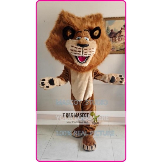Cartoon Lion Mascot Alex Costume Cartoon Lion Mascot Alex Costume