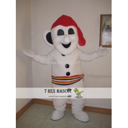 Cartoon White Snowman Mascot Costume