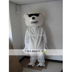 Black Glass Polar Bear White Bear Mascot Costume