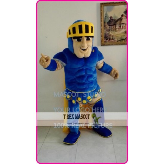 Mascot Blue Knight Mascot Spartan Trojan Cotume Anime