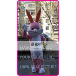 Easter Pink Rabbit Bunny Mascot Costume