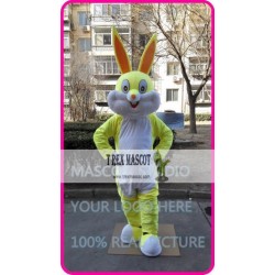 Easter Yellow Rabbit Bunny Mascot Costume Cartoon
