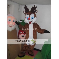 Reindeer Moose red nose Deer Mascot Costume