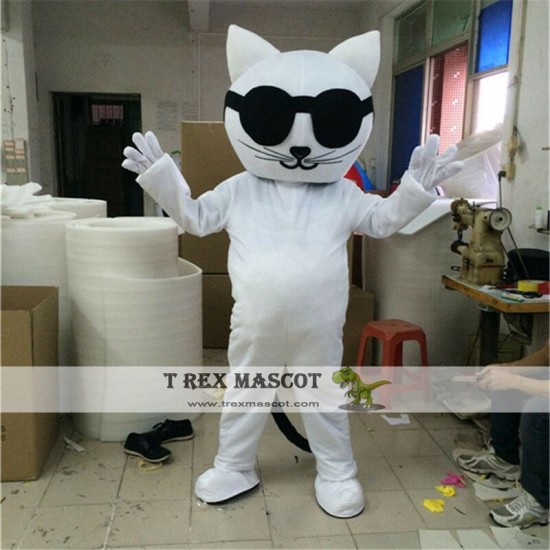 White Cat Mascot Costume