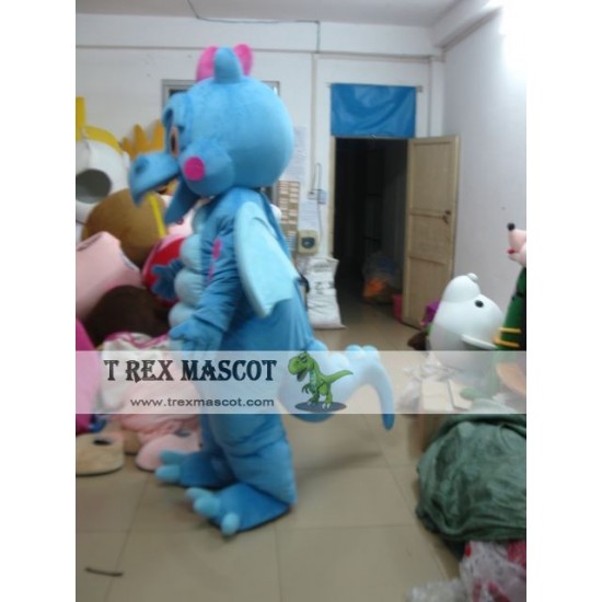 Blue Dragon Mascot Costume Blue Dragon Mascot Costume